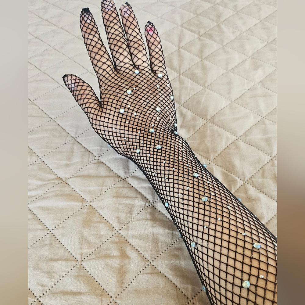 New Long Fishnet gloves, new, reaches above the elbow, Womens